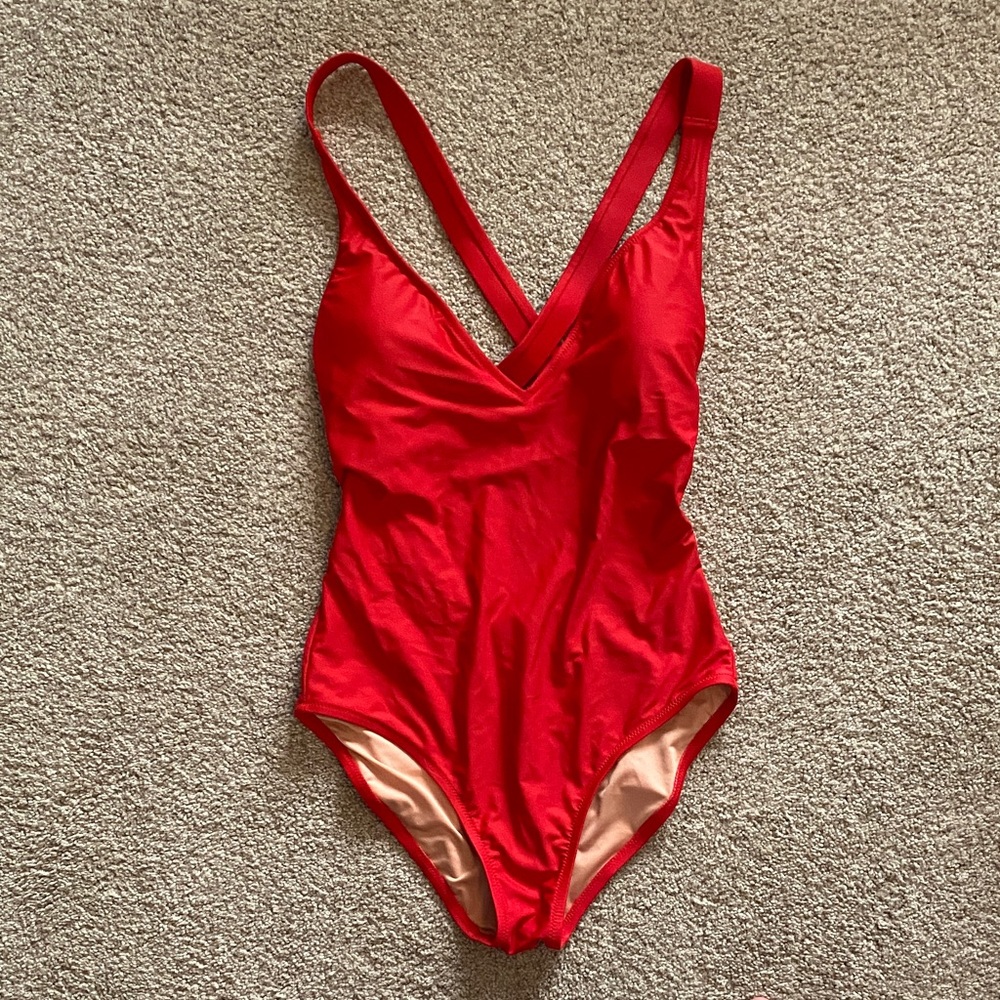 J. Crew Red Cross back swimsuit